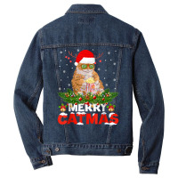 Merry Catmas Cat Christmas Pajamas X Mas Ugly Sweater Womens T Shirt Men Denim Jacket | Artistshot