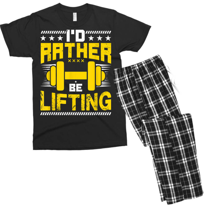 I'd Rather Be Lifting   Funny Workout Gym Meme Motivational T Shirt Men's T-shirt Pajama Set | Artistshot