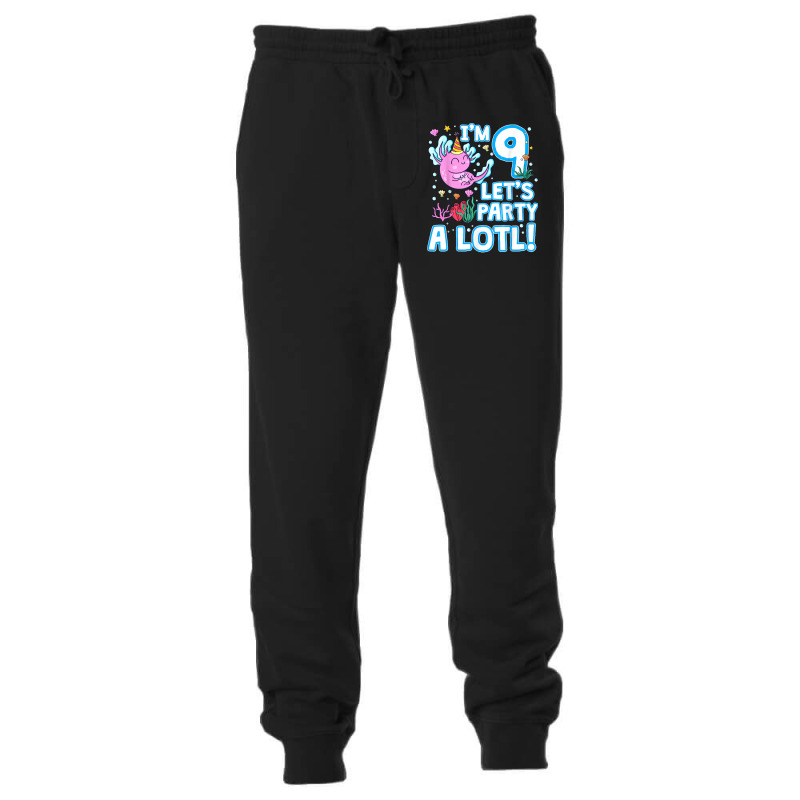 I'm 9 Year Old Let's Axolotl Party A Lotl! 9th Bday Axolotl T Shirt Unisex Jogger | Artistshot