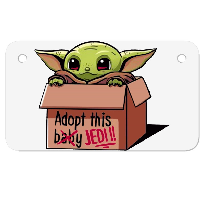 Adopt A Baby Mandalorian Baby Yoda Motorcycle License Plate by paulscott Art | Artistshot