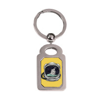 Astronaut And Ship Silver Rectangle Keychain | Artistshot