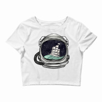 Astronaut And Ship Crop Top | Artistshot