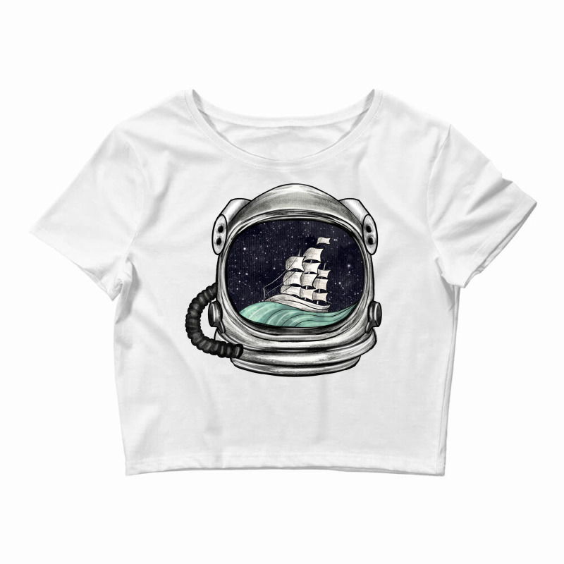 Astronaut And Ship Crop Top | Artistshot