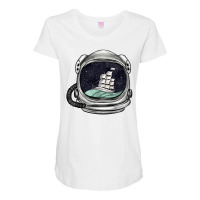 Astronaut And Ship Maternity Scoop Neck T-shirt | Artistshot