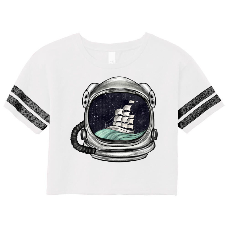 Astronaut And Ship Scorecard Crop Tee | Artistshot