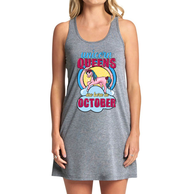 Unicorn Queens Are Born In October Tank Dress | Artistshot