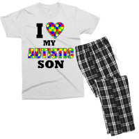 I Love My Autistic Son Autism Men's T-shirt Pajama Set | Artistshot