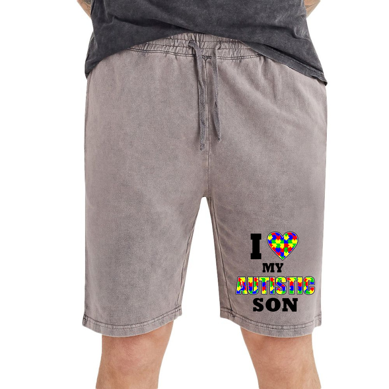 I Love My Autistic Son Autism Vintage Short | Artistshot