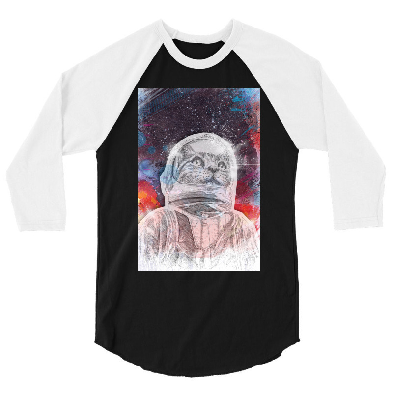 Space Cat 3/4 Sleeve Shirt by joyo bobs | Artistshot