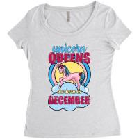 Unicorn Queens Are Born In December Women's Triblend Scoop T-shirt | Artistshot