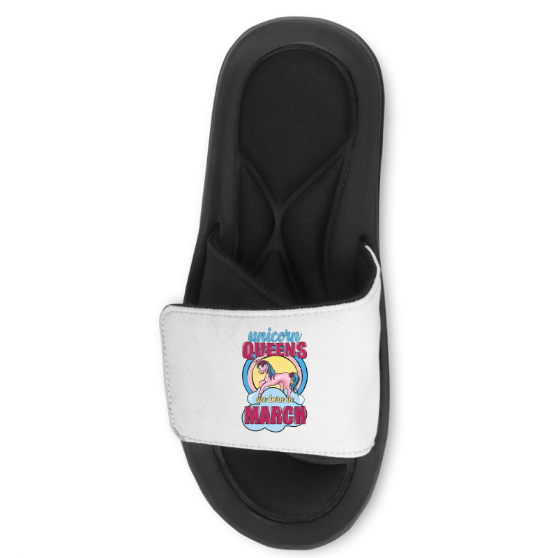 Unicorn Queens Are Born In March Slide Sandal | Artistshot