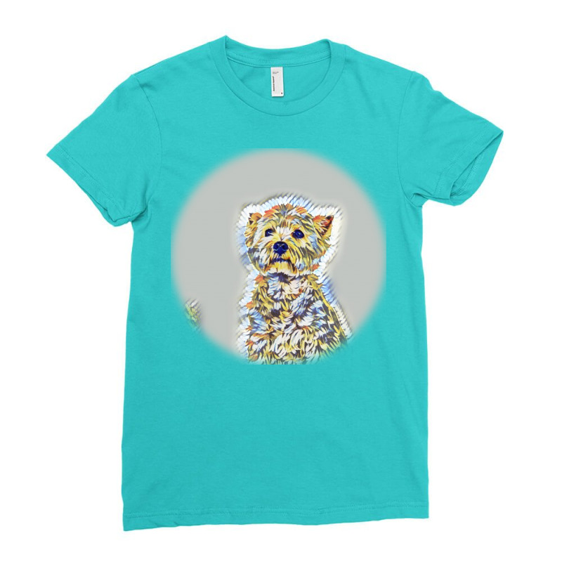 Beautiful Fun Young Boston Teing Jump And Run Ladies Fitted T-Shirt by Kemnabi | Artistshot