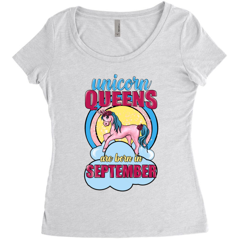 Unicorn Queens Are Born In September Women's Triblend Scoop T-shirt | Artistshot