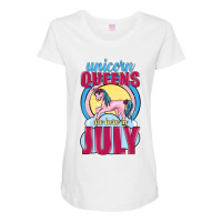 Unicorn Queens Are Born In July Maternity Scoop Neck T-shirt | Artistshot