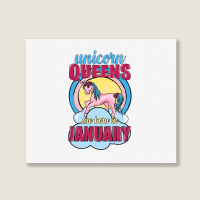 Unicorn Queens Are Born In January Landscape Canvas Print | Artistshot