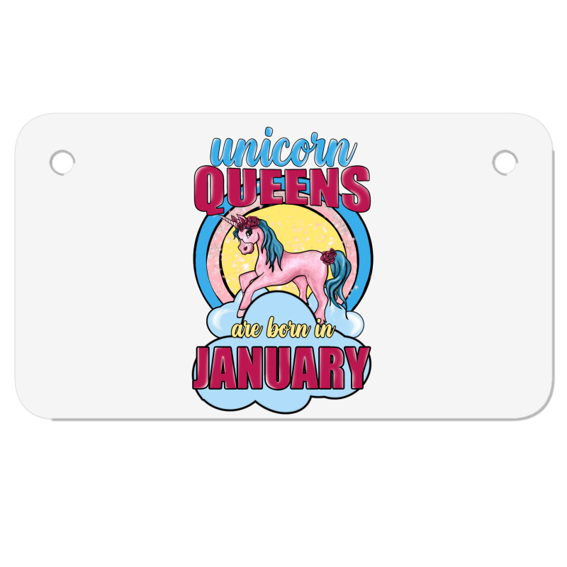 Unicorn Queens Are Born In January Motorcycle License Plate | Artistshot