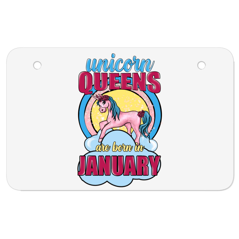 Unicorn Queens Are Born In January Atv License Plate | Artistshot