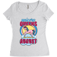 Unicorn Queens Are Born In August Women's Triblend Scoop T-shirt | Artistshot