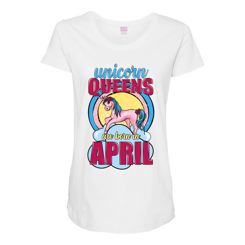 Unicorn Queens Are Born In April Maternity Scoop Neck T-shirt | Artistshot