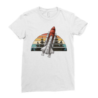 Spaceship Retro Rainbow Ladies Fitted T-shirt | Artistshot