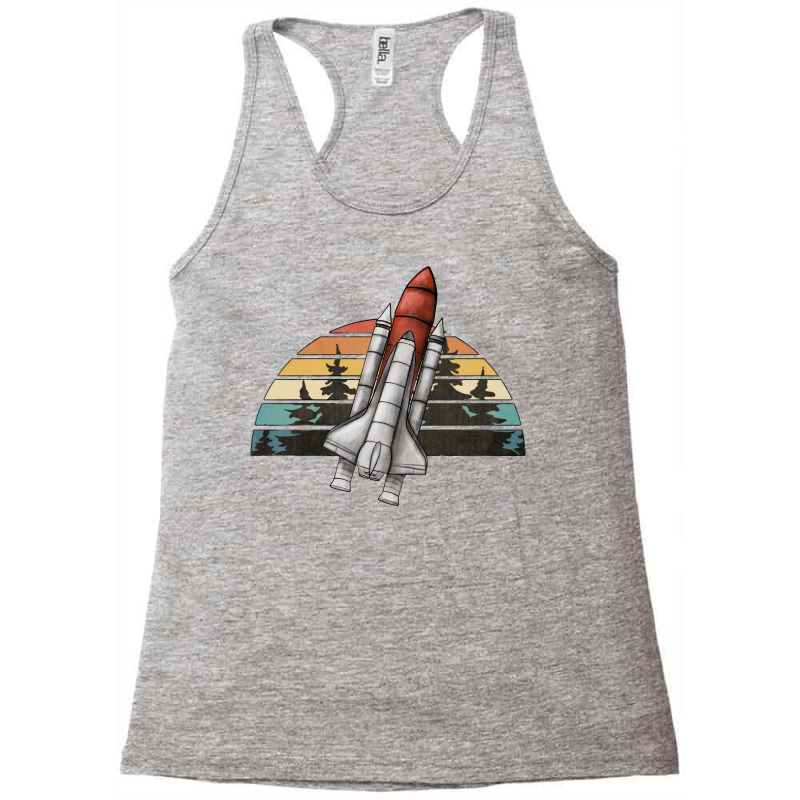 Spaceship Retro Rainbow Racerback Tank | Artistshot