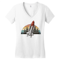 Spaceship Retro Rainbow Women's V-neck T-shirt | Artistshot