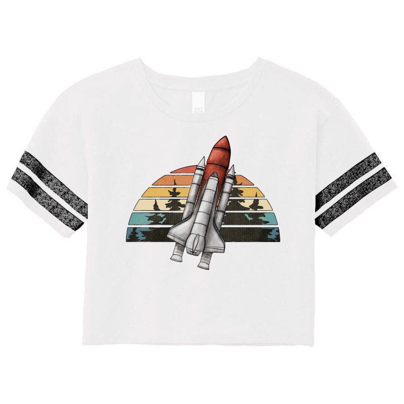 Spaceship Retro Rainbow Scorecard Crop Tee | Artistshot