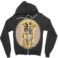 Dog Surfing On A Surfboard Weasses  At The Ocean Shore Zipper Hoodie | Artistshot