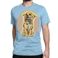 Dog Surfing On A Surfboard Weasses  At The Ocean Shore Classic T-shirt | Artistshot