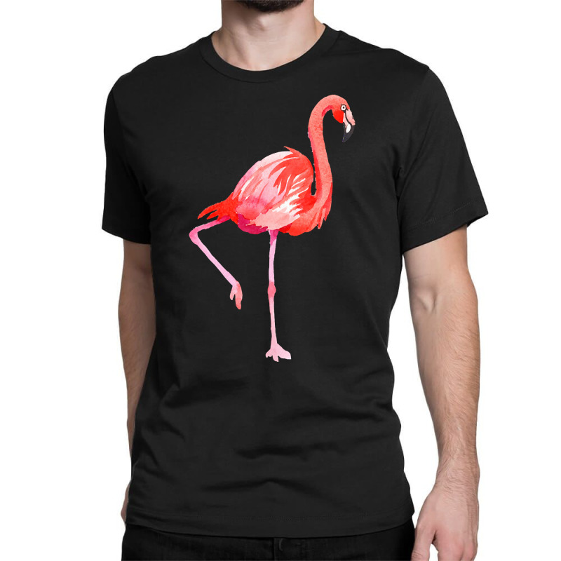 Flamingo T  Shirt Watercolor Exotic Flamingo 04 T  Shirt Classic T-shirt by emann814 | Artistshot