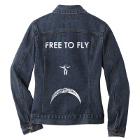 Free To Fly Ladies Denim Jacket | Artistshot