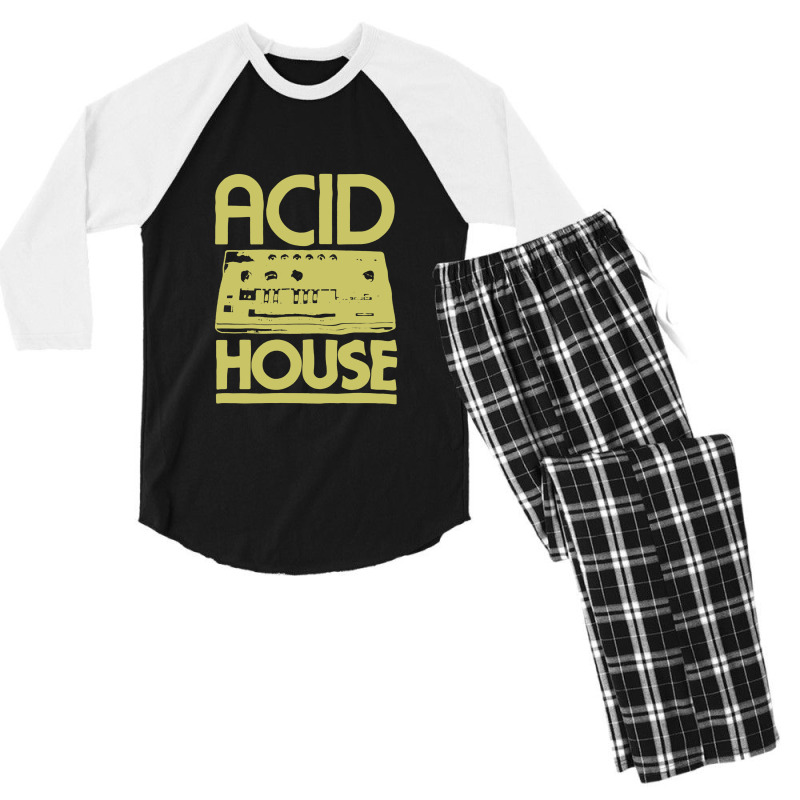 #acidhouse Bass #synth #iconichouse Music #synthesiser Dj #unofficial Men's 3/4 Sleeve Pajama Set | Artistshot