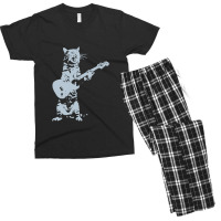 Cat Playing Guitar Men's T-shirt Pajama Set | Artistshot