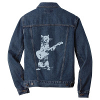 Cat Playing Guitar Men Denim Jacket | Artistshot