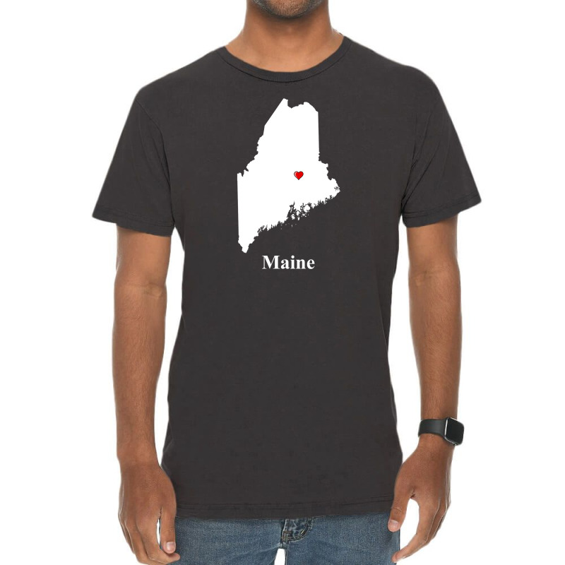 Maine Love Map Vintage T-shirt | Artistshot