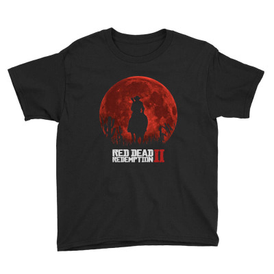 Red Dead Redemption 2   Red Moon   Cowboy Youth Tee Designed By Paulscott Art