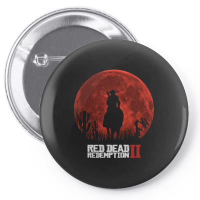 Red Dead Redemption 2   Red Moon   Cowboy Pin-back Button Designed By Paulscott Art