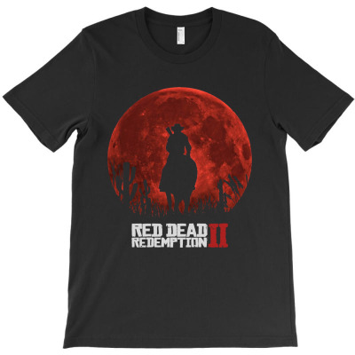 Red Dead Redemption 2   Red Moon   Cowboy T-shirt Designed By Paulscott Art