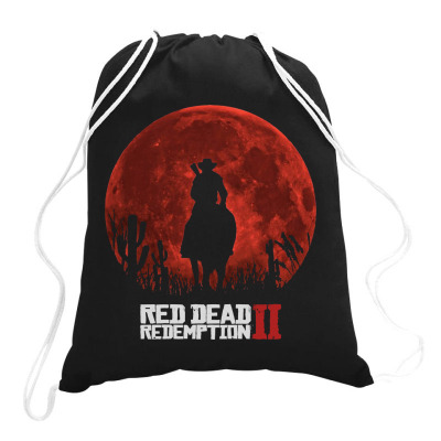 Red Dead Redemption 2   Red Moon   Cowboy Drawstring Bags Designed By Paulscott Art