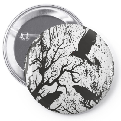 Black Crows Pin-back Button Designed By Estore