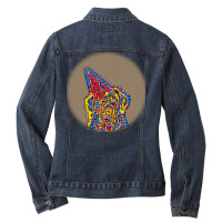 Funny Happy Dogs And Cats Pee Banner Or Socia Ladies Denim Jacket | Artistshot