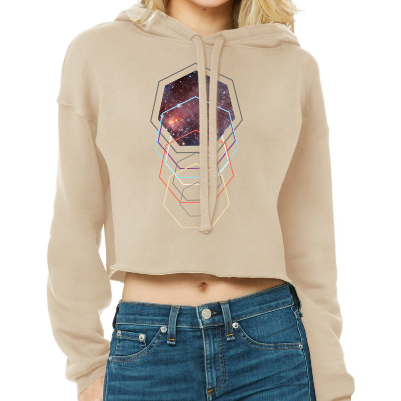 Geometric Space Flight Autopilot Cropped Hoodie by loveshop | Artistshot