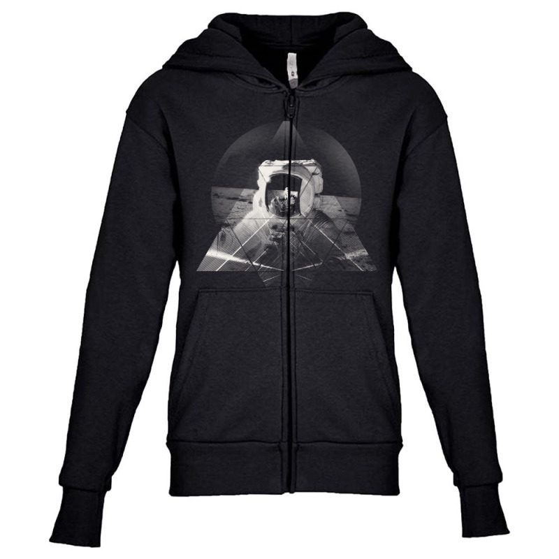 Geometric Space Travel Youth Zipper Hoodie | Artistshot