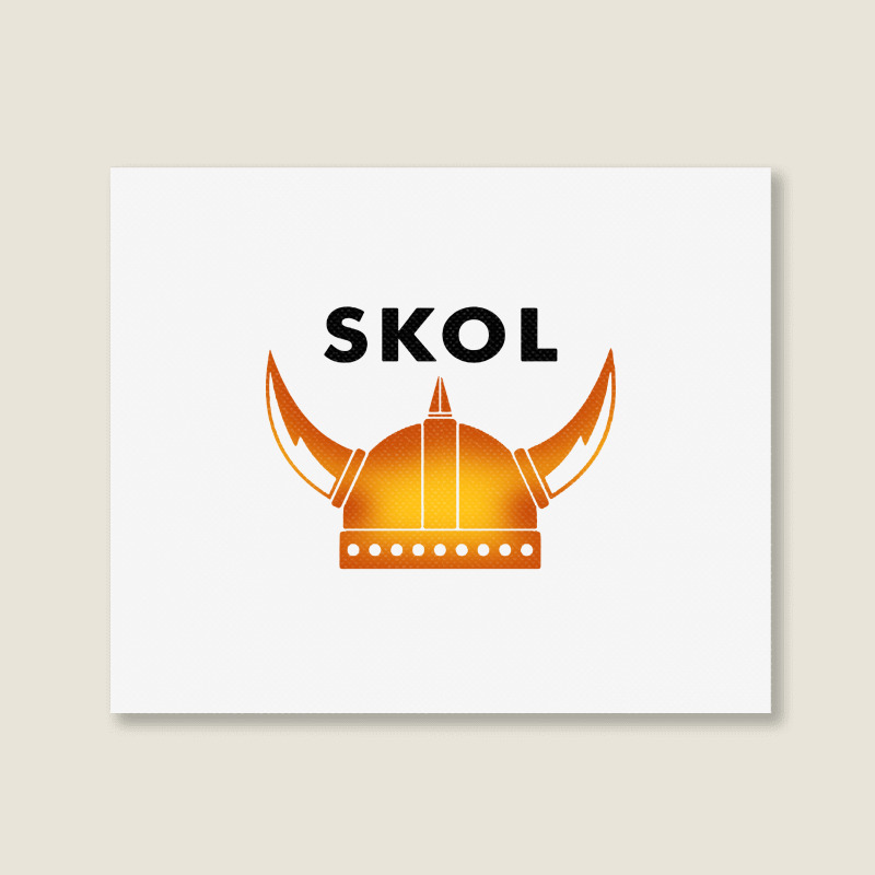 Skol Viking Helmet Minneapolis Miracle Landscape Canvas Print | Artistshot