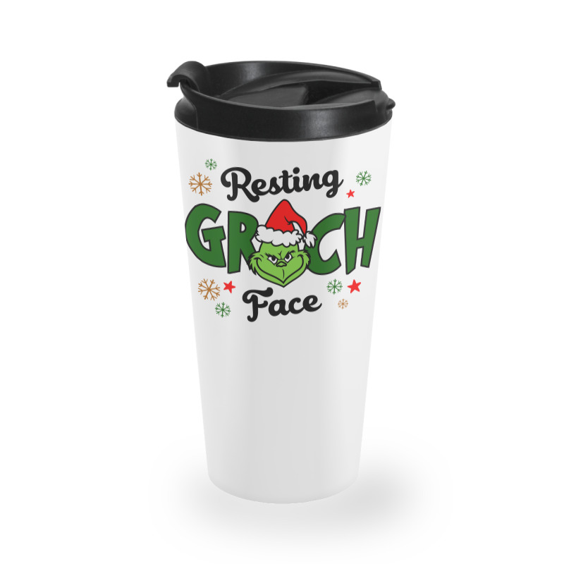 Custom Resting Grinch Face Christmas Gift Travel Mug By Ursulart -  Artistshot