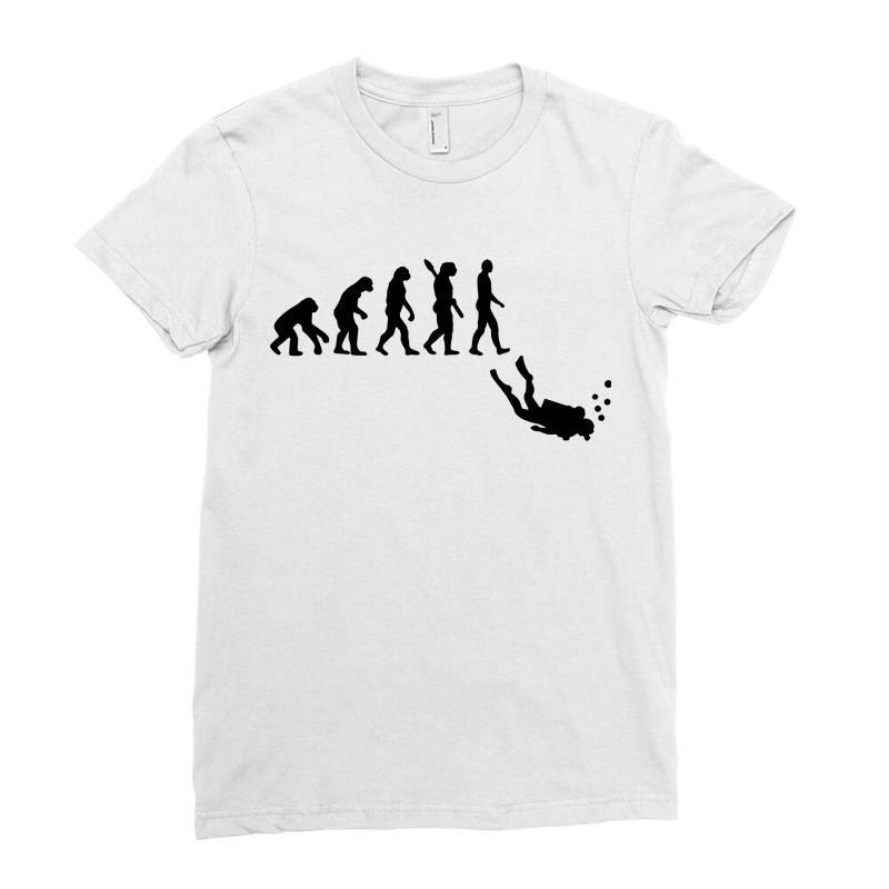 Scuba Diver Evolution Ladies Fitted T-Shirt by Kimochi | Artistshot