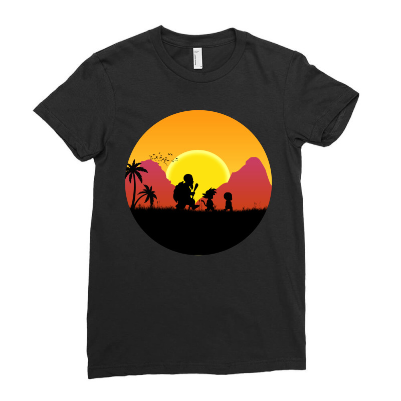 Walking Sunset Ladies Fitted T-Shirt by Vanshop99 | Artistshot