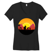 Walking Sunset Women's V-neck T-shirt | Artistshot