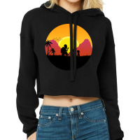 Walking Sunset Cropped Hoodie | Artistshot