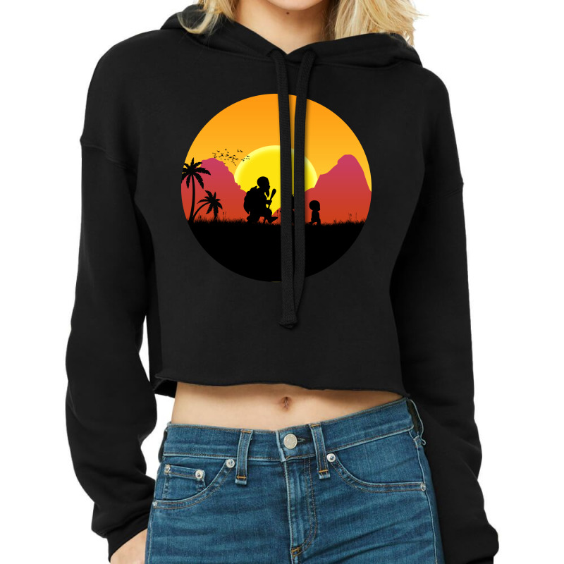 Walking Sunset Cropped Hoodie by Vanshop99 | Artistshot